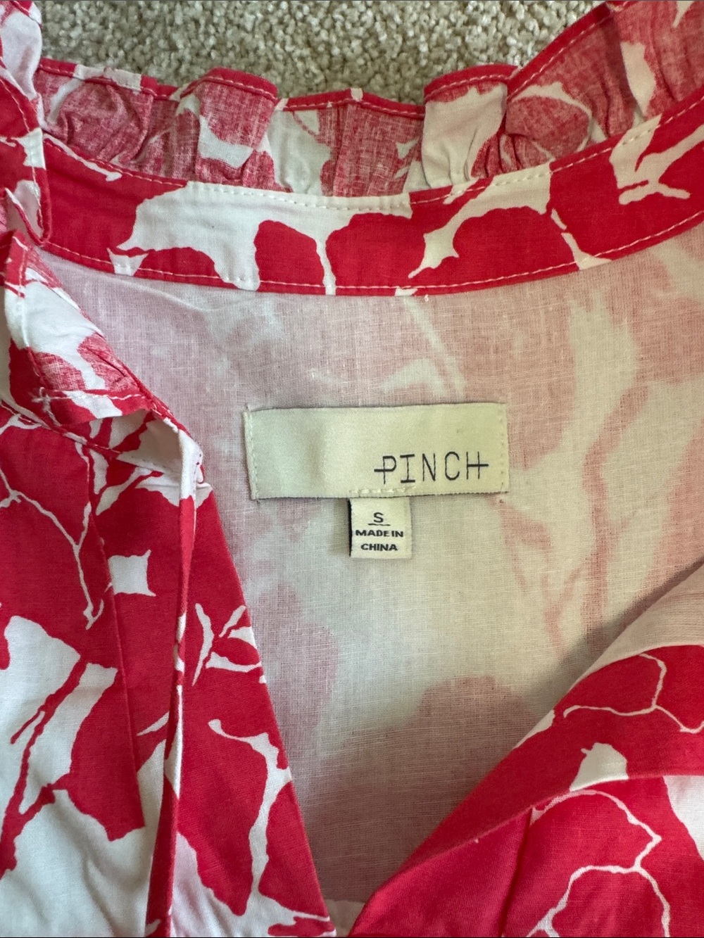 Pinch Red and White Floral Shift Dress Size Small - Picture 5 of 5